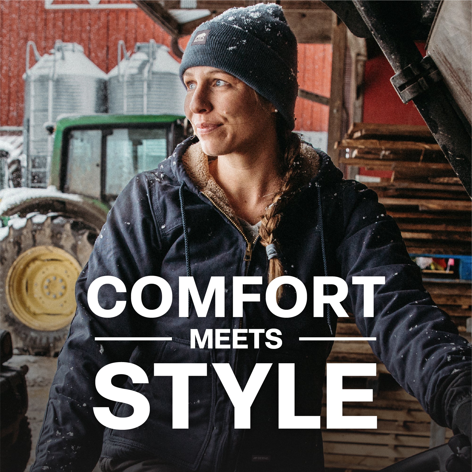 Women's Sherpa-Lined Duck Hooded Jacket – Berne Apparel