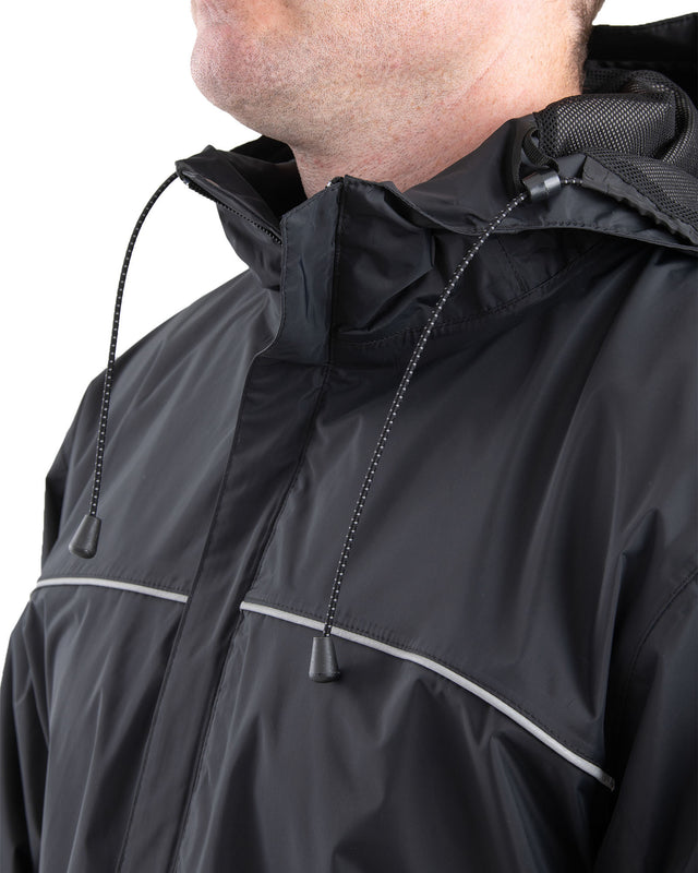 RJ25BK Coastline Lightweight Hooded Rain Jacket