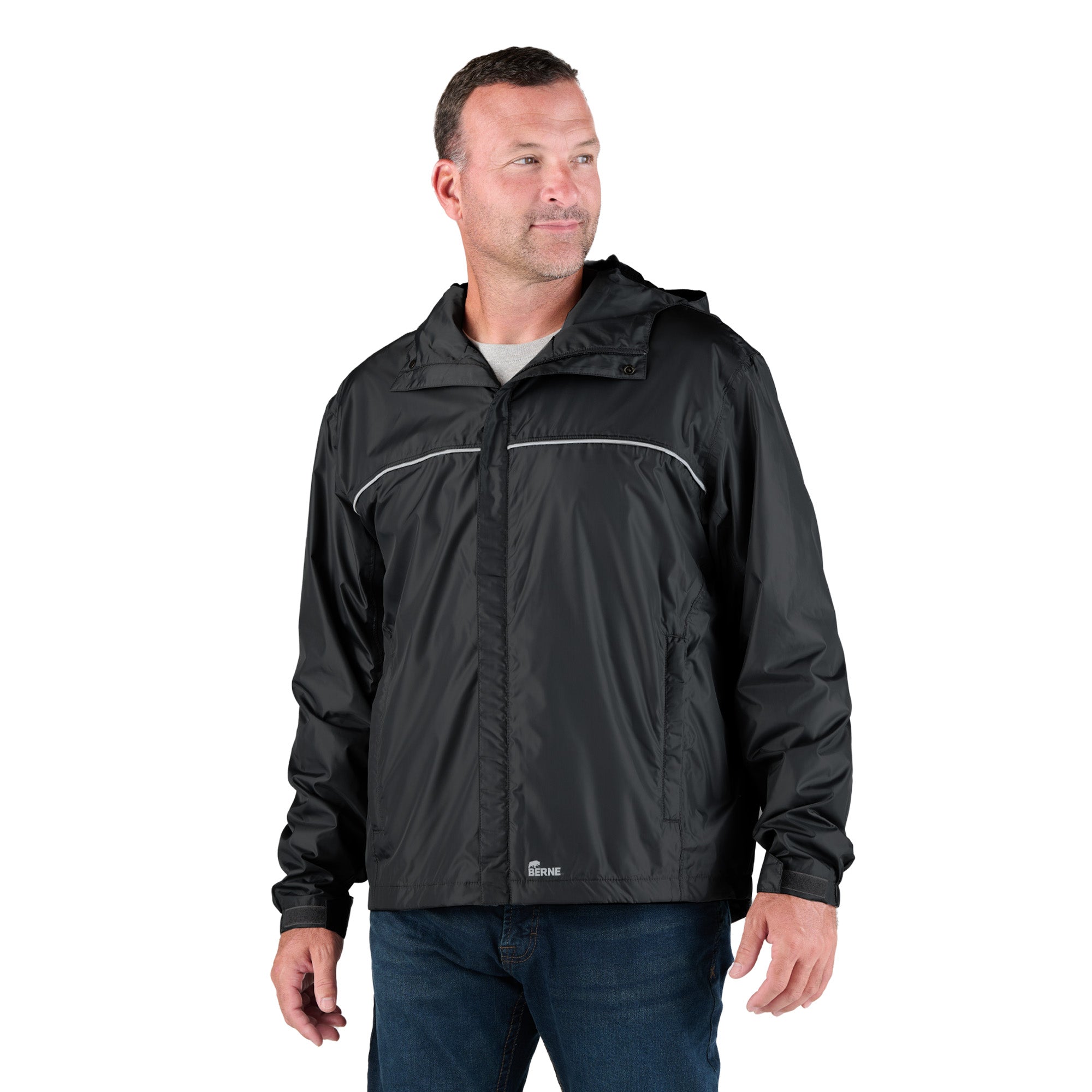 Coastline Lightweight Hooded Rain Jacket Berne Apparel