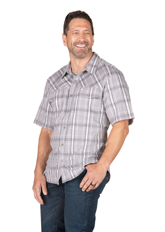 Flex UPF Button Down Plaid Short Sleeve Shirt