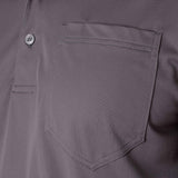 Short Sleeve Ribbed Collar Pocket Polo Shirt