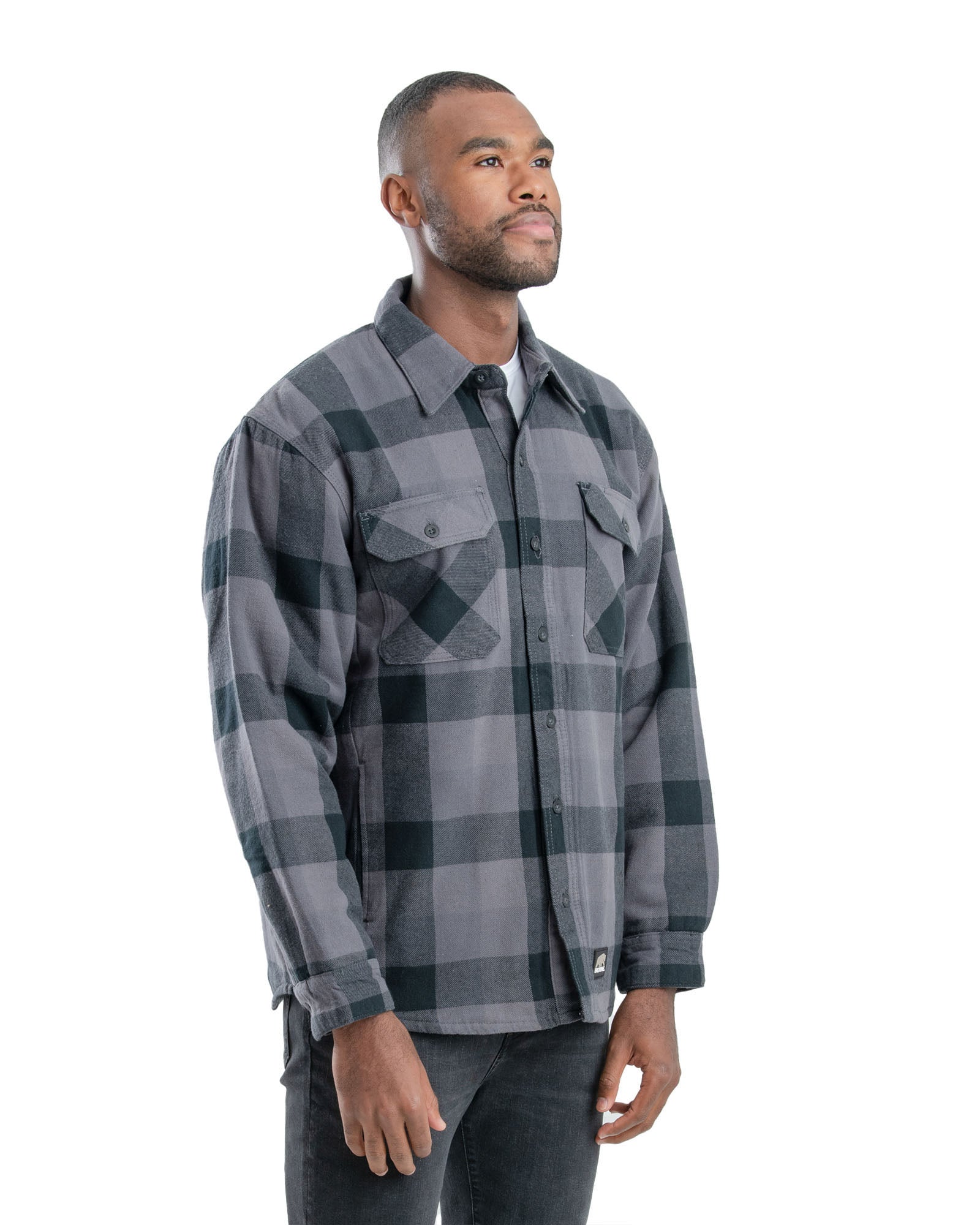 Wrangler Authentics Men's Long Sleeve Quilted Lined Flannel Shirt Jacket  with Hood | Lined flannel shirt, Mens outerwear fashion, Shirt jacket men