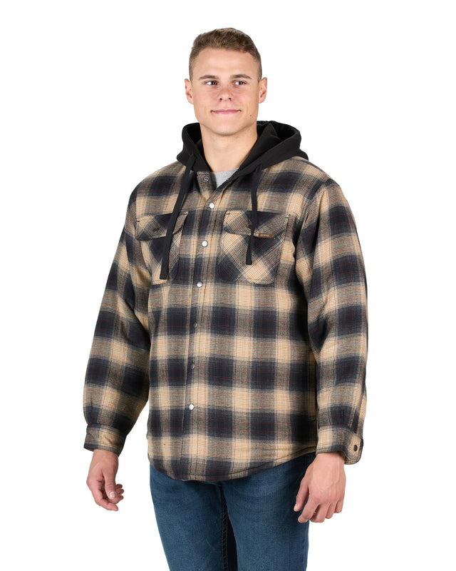 SH76PKB Heartland Flannel Hooded Shirt Jacket