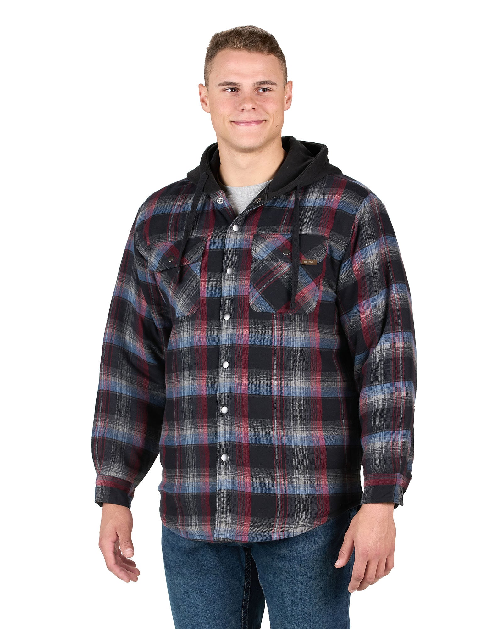 【DISCERNMENT】Shearling Check Hood Shirt Men's Flapjack Fleece-Lined Hooded Shirt Jac | Duluth