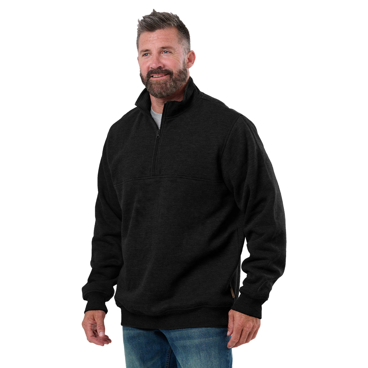 Heritage Grid Fleece-Lined Quarter-Zip Sweatshirt