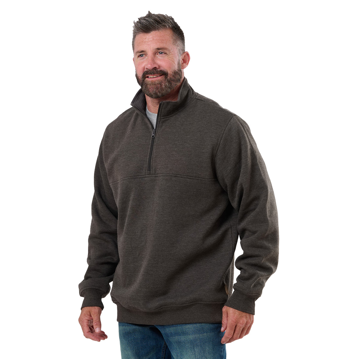 Heritage Grid Fleece-Lined Quarter-Zip Sweatshirt