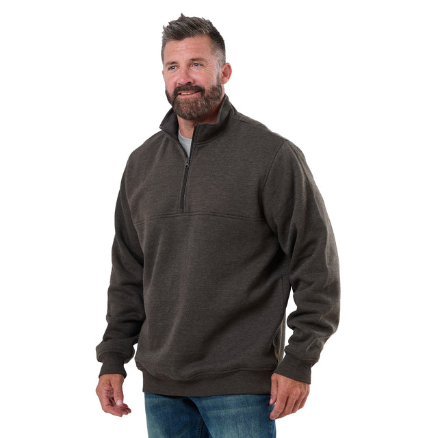 Heritage Grid Fleece-Lined Quarter-Zip Sweatshirt