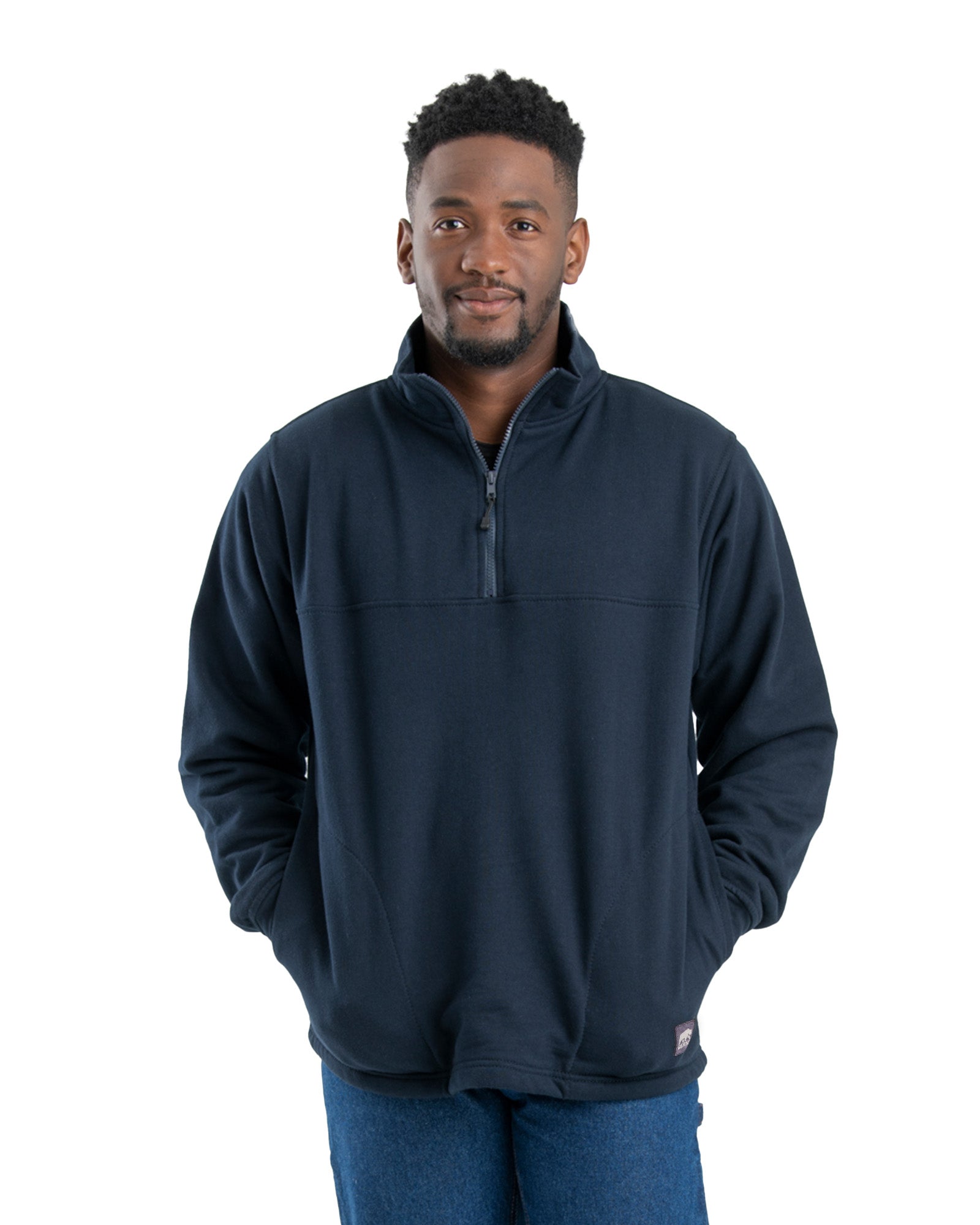 Men s Thermal Lined Quarter Zip Sweatshirt Berne Apparel