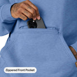 Men's Zippered Pocket Hooded Pullover Sweatshirt