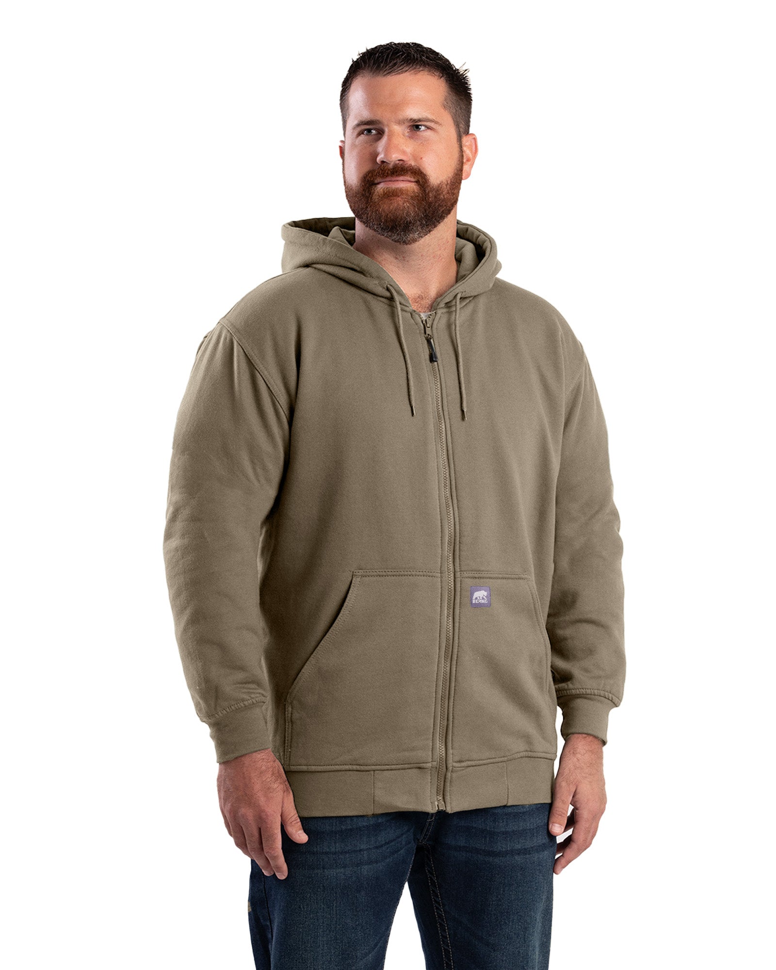 Mens lined 2024 zippered hoodies