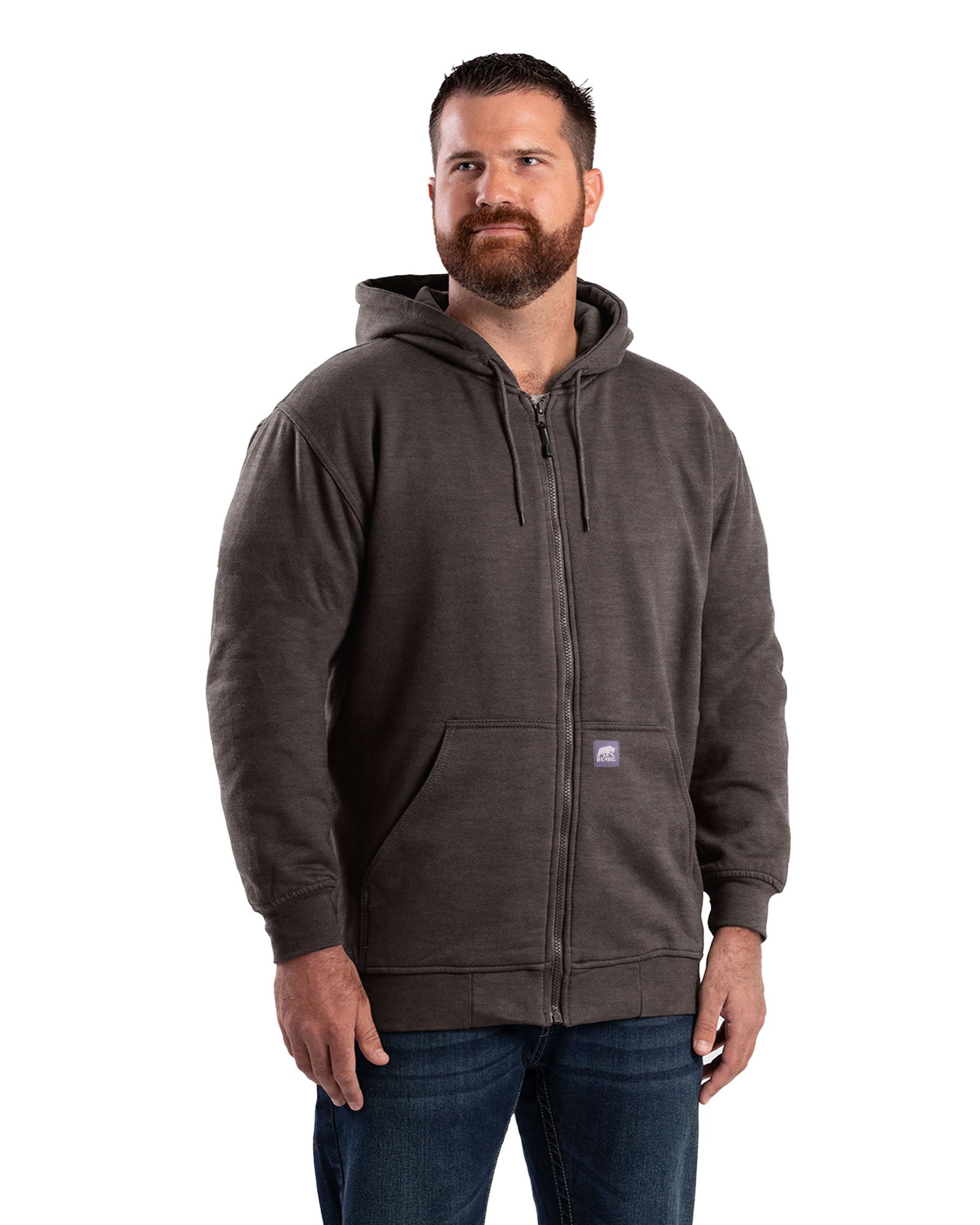 Men's thermal lined store zip up hoodie