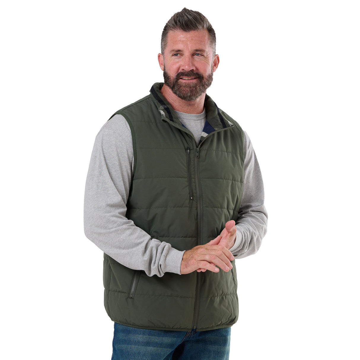 Channel Quilt Ripstop Flannel-Lined Vest