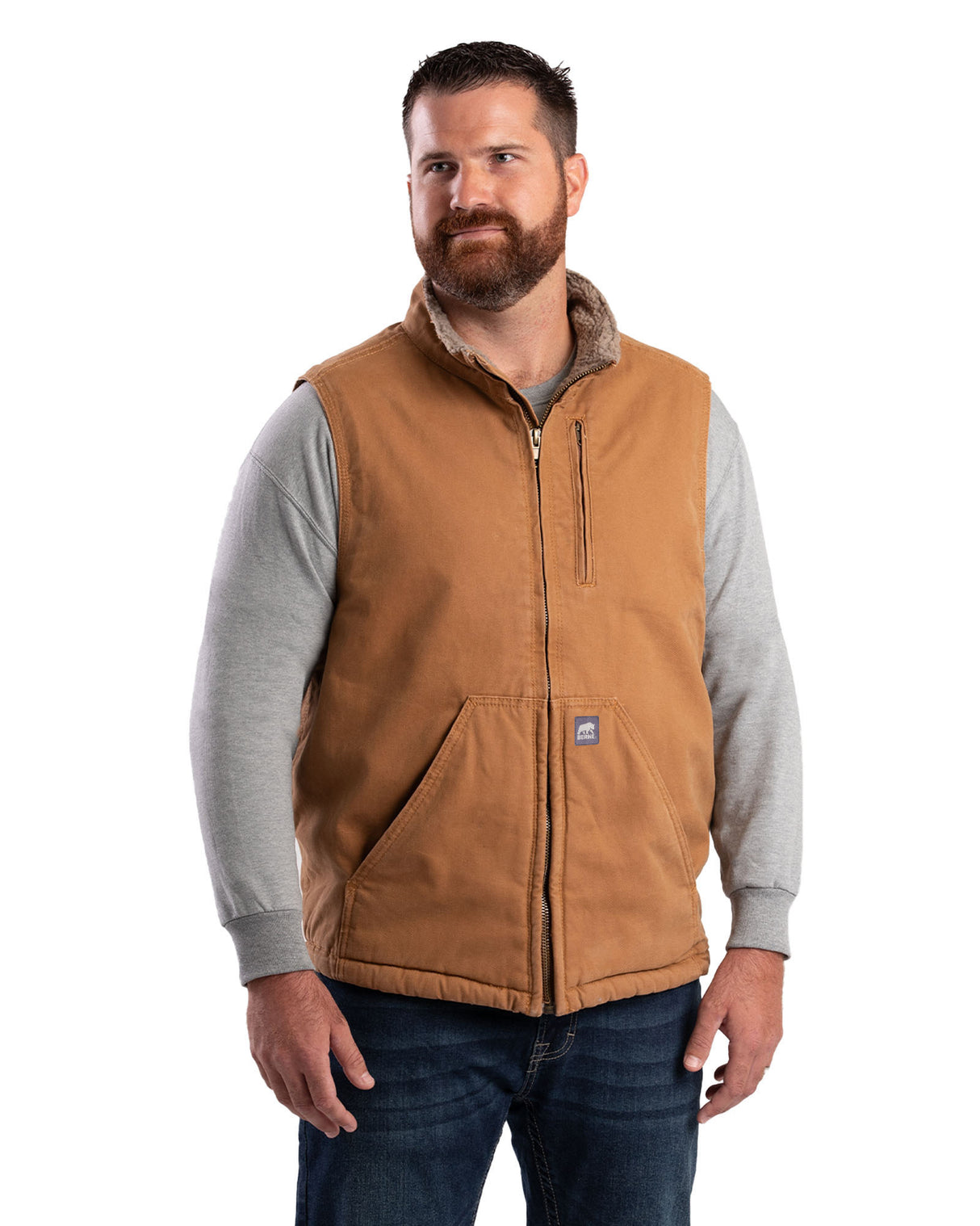 V818BD Heartland Sherpa-Lined Washed Duck Vest