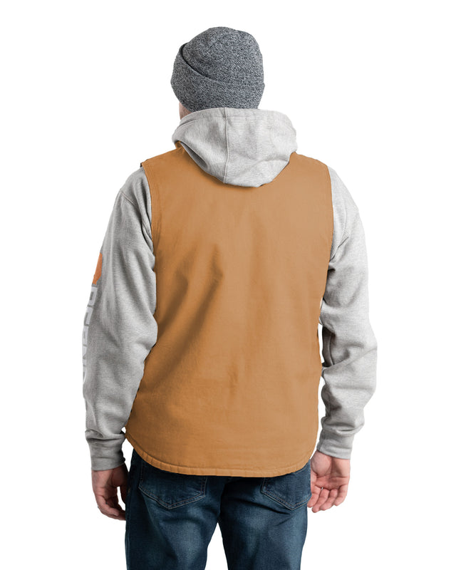 VW531BD Heartland Sherpa-Lined Washed Duck V-Neck Vest