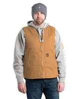 VW531BD Heartland Sherpa-Lined Washed Duck V-Neck Vest