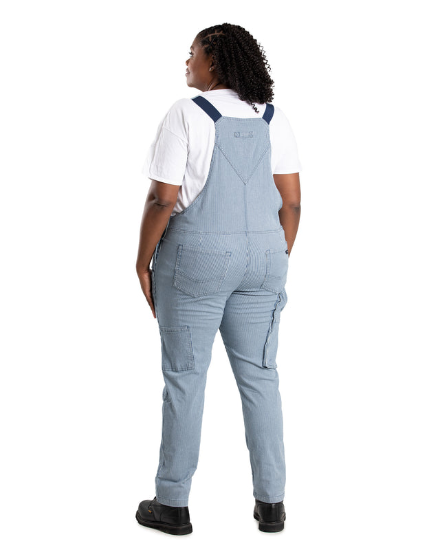 WB924HS Women's Vintage Washed Flex Hickory Stripe Bib Overall