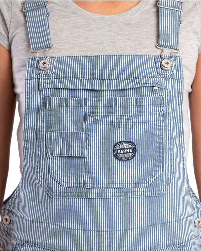 WB924HS Women's Vintage Washed Flex Hickory Stripe Bib Overall