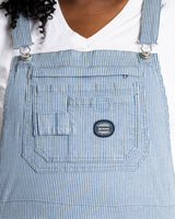 WB924HS Women's Vintage Washed Flex Hickory Stripe Bib Overall