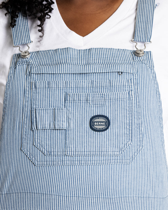 WB924HS Women's Vintage Washed Flex Hickory Stripe Bib Overall