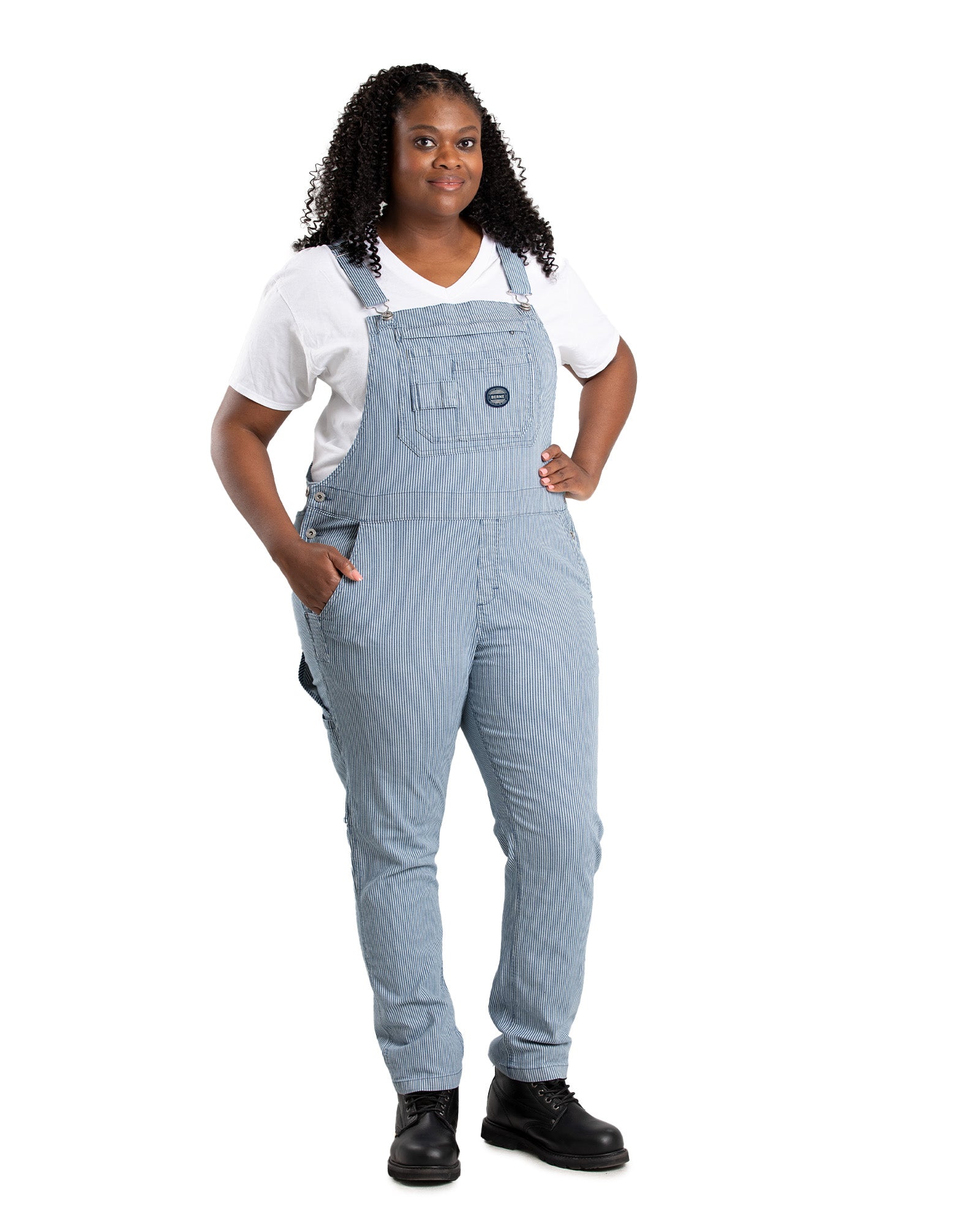 Women's Vintage Washed Flex Hickory Stripe Bib Overall – Berne Apparel