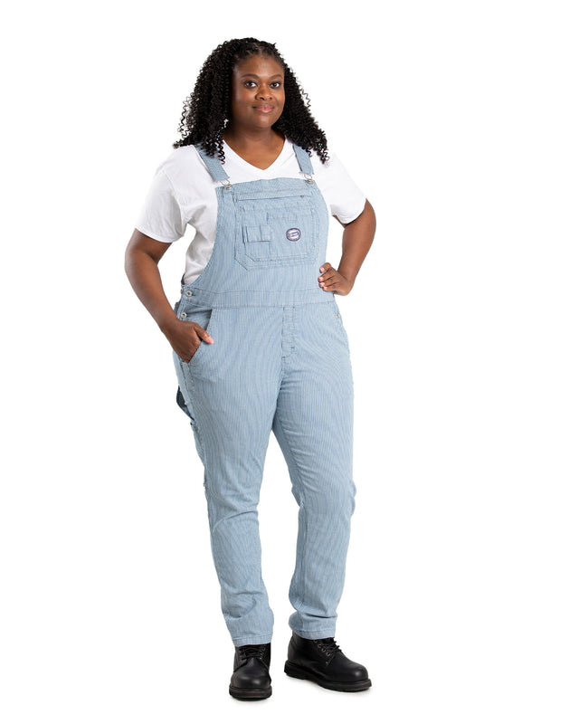 WB924HS Women's Vintage Washed Flex Hickory Stripe Bib Overall