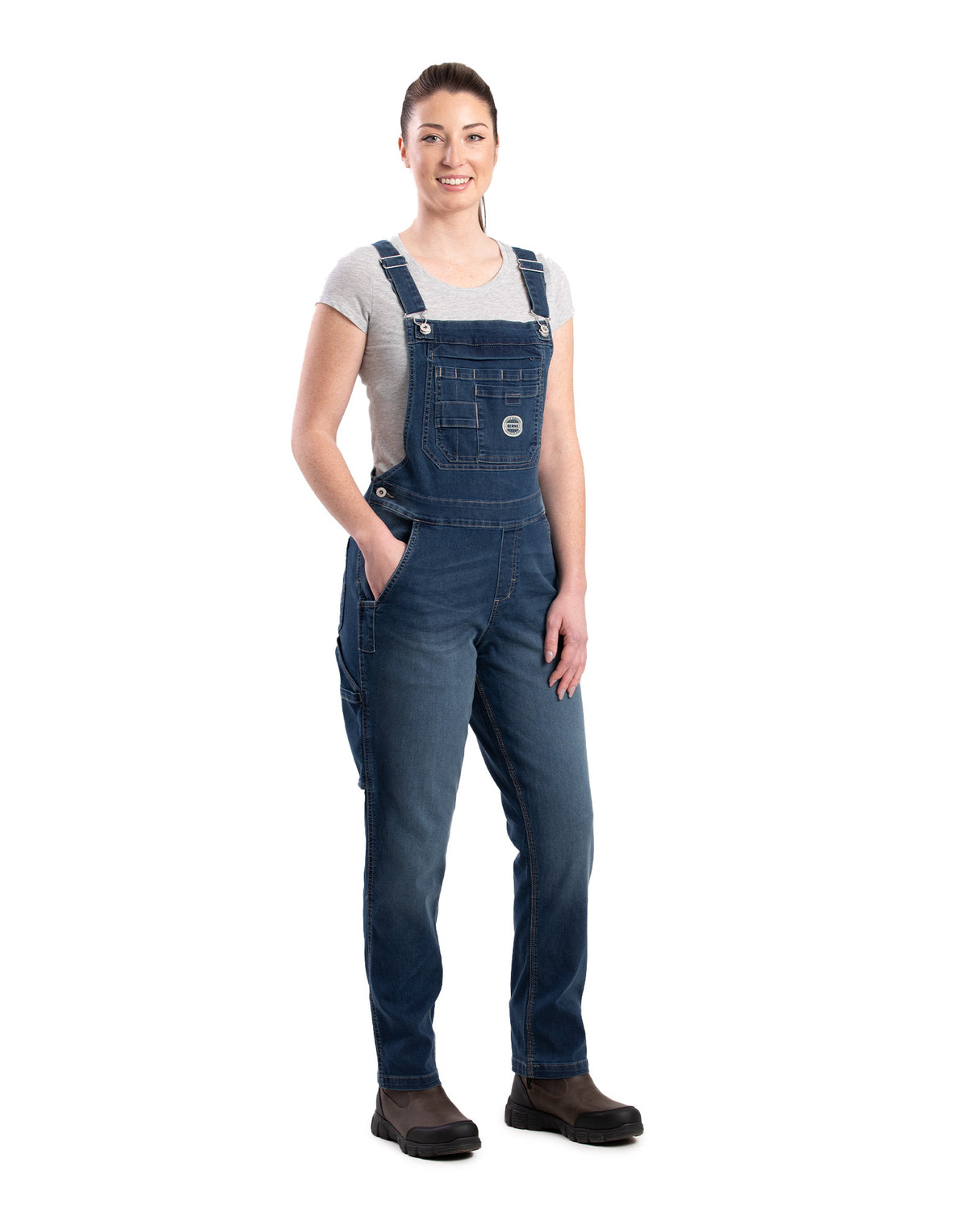 WB925IND Women's Vintage Washed Flex Denim Bib Overall