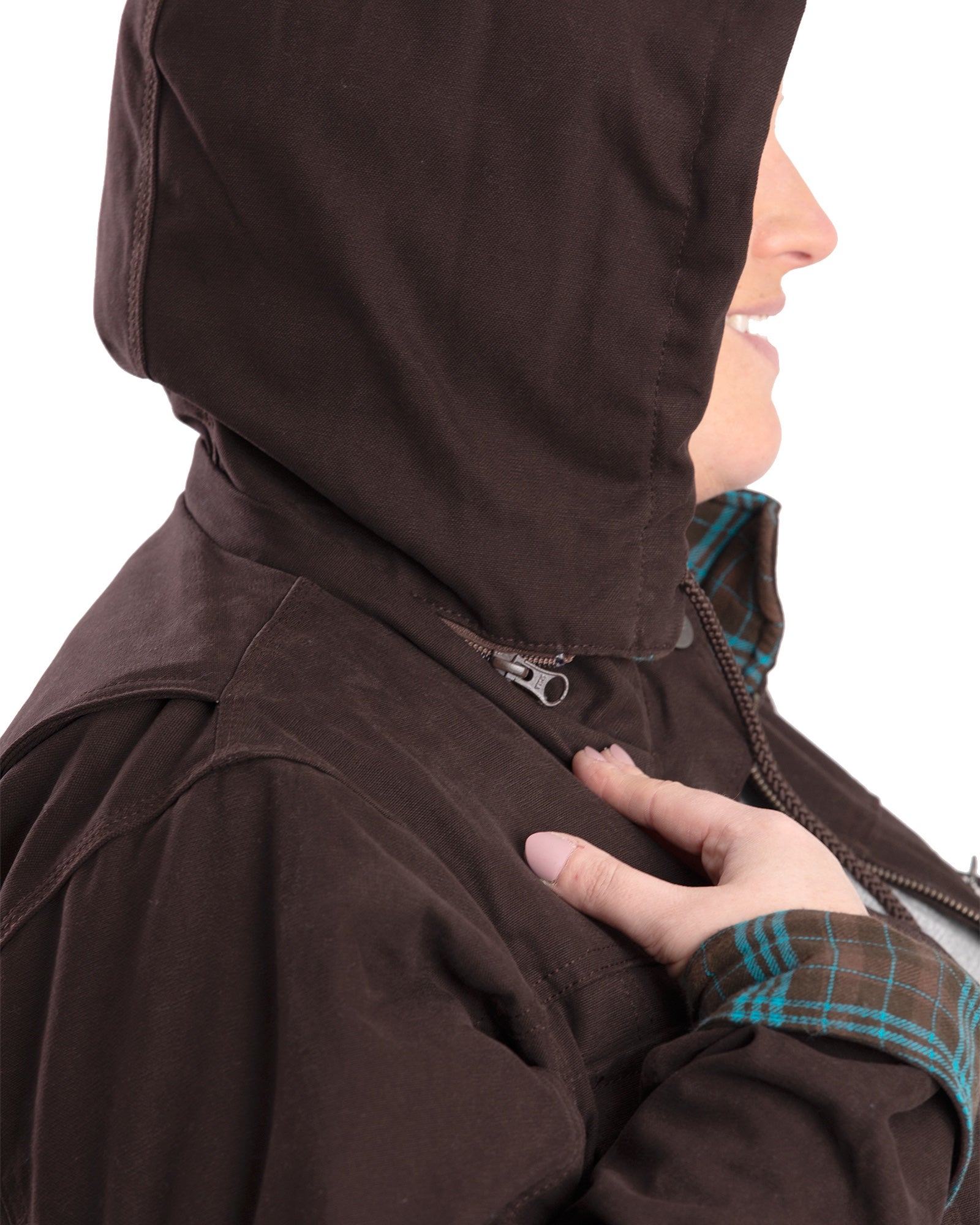 Women's barn store coat with hood