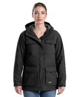 WCH68BK Women's Softstone Washed Duck Utility Coat