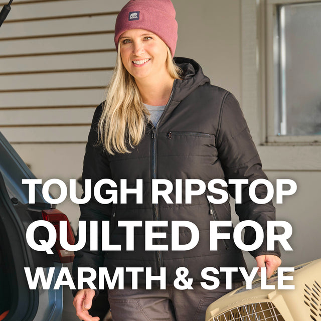 Women’s Channel Quilt Ripstop Hooded Jacket