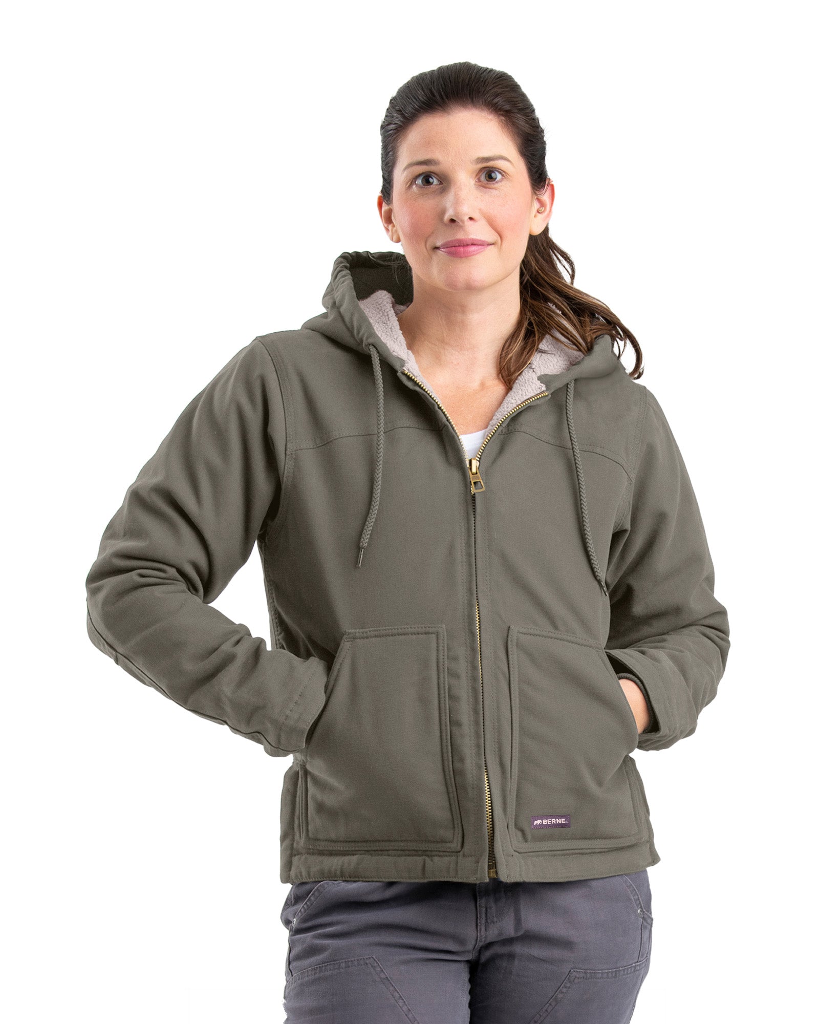 Women's Sherpa-Lined Duck Hooded Jacket – Berne Apparel