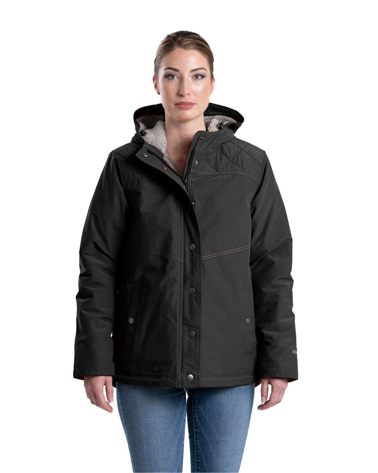 WHJ45BK Women's Softstone Micro-Duck Hooded Coat