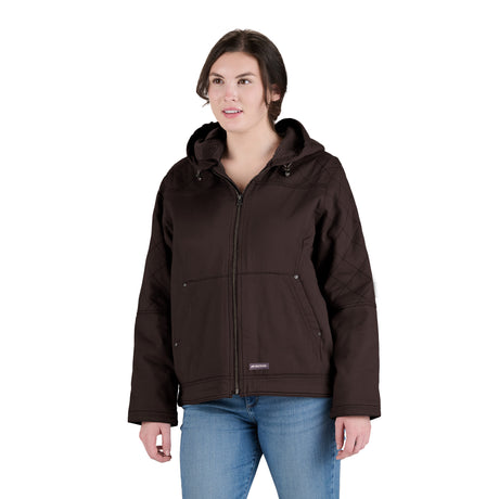 WHJ48DBN Women's Sherpa-Lined Twill Hooded Jacket