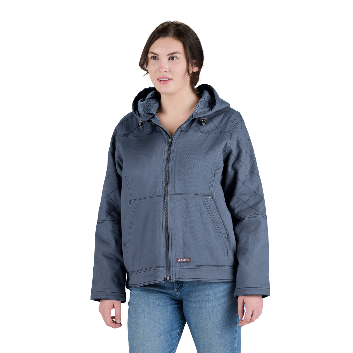 WHJ48SLB Women's Sherpa-Lined Twill Hooded Jacket