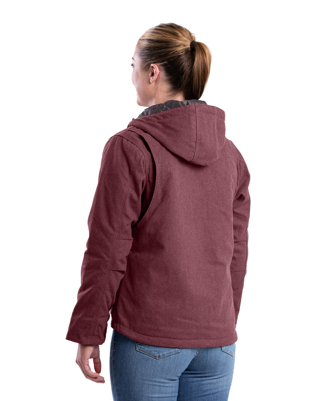 WHJ65MN Women's Heathered Duck Hooded Jacket