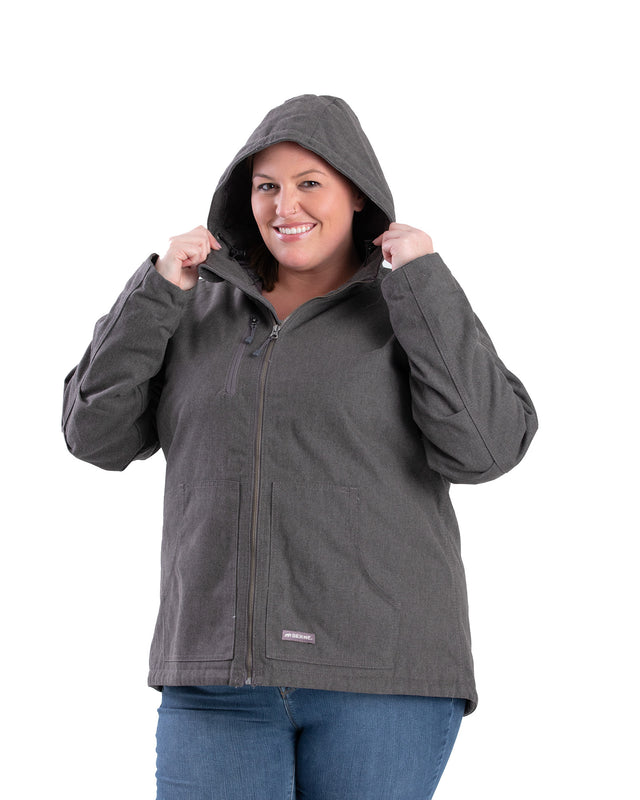 WHJ65TNM Women's Heathered Duck Hooded Jacket