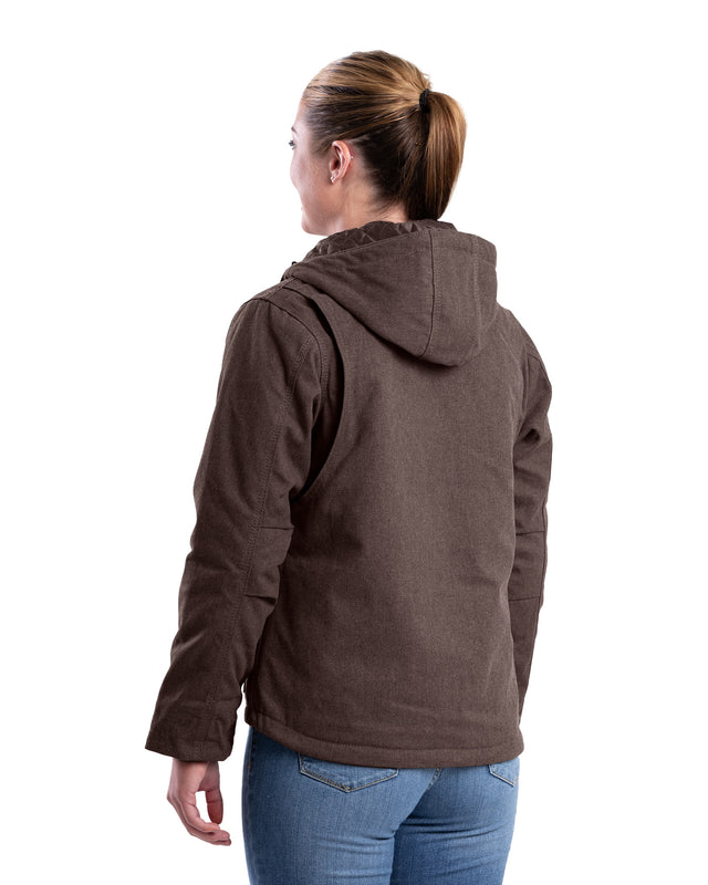 WHJ65TSN Women's Heathered Duck Hooded Jacket