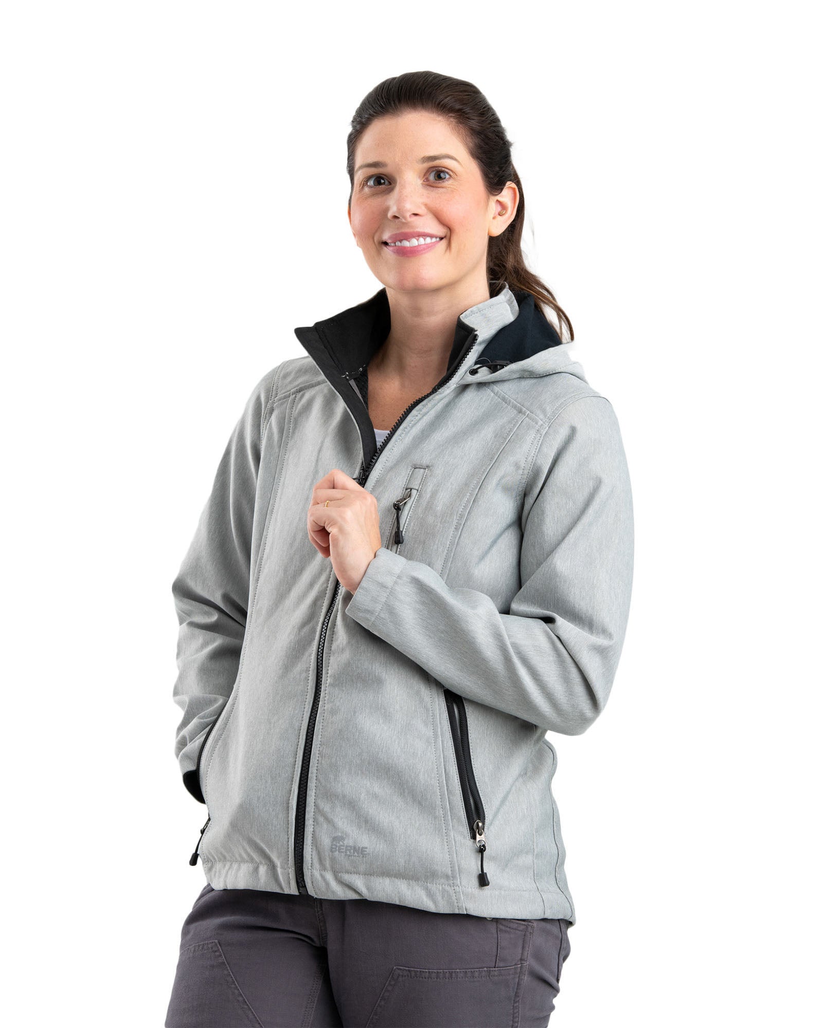 WJS301GY Women's Hooded Softshell Jacket