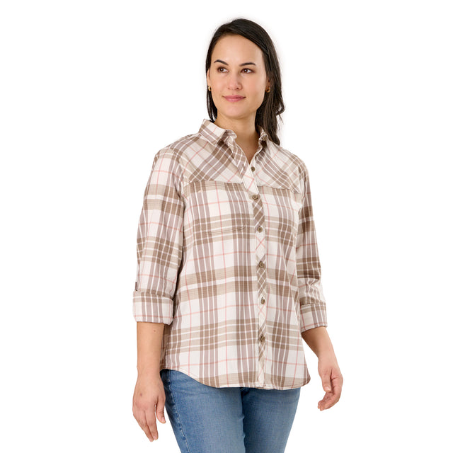 Women's Flex180® UPF Button Down Plaid Long Sleeve Shirt