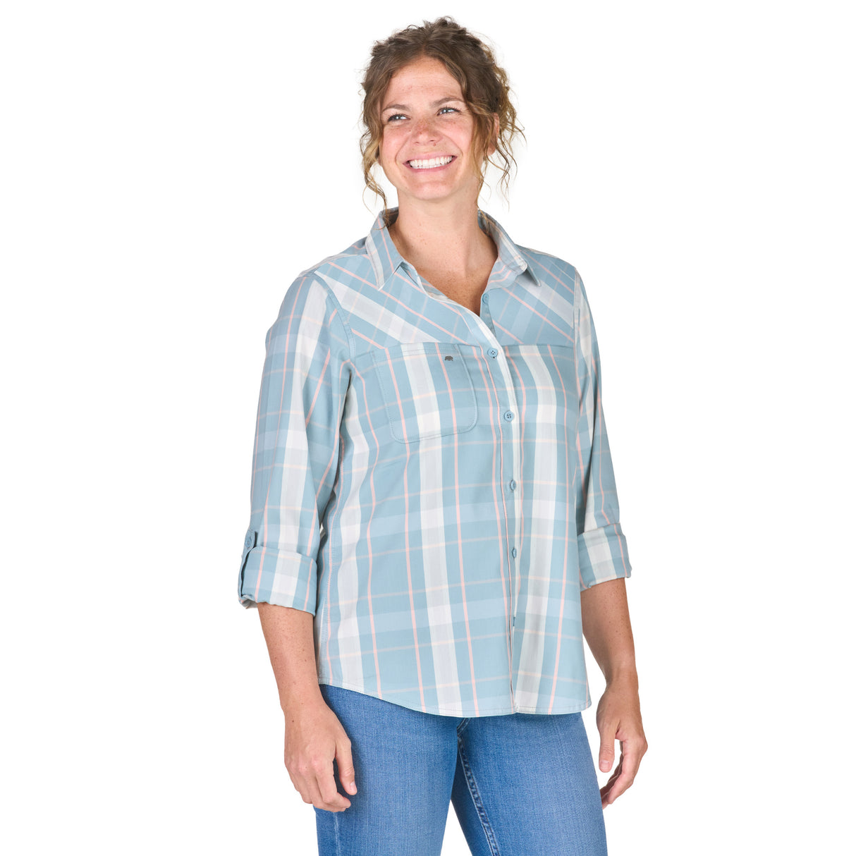 Women's Flex180® UPF Button Down Plaid Long Sleeve Shirt