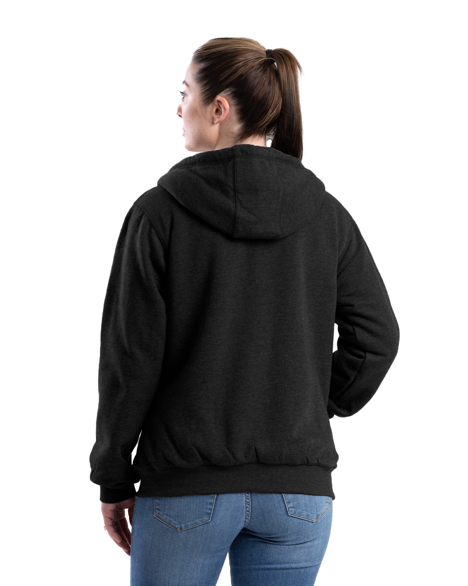 Women's Gray Full Zip Hooded Sweatshirt