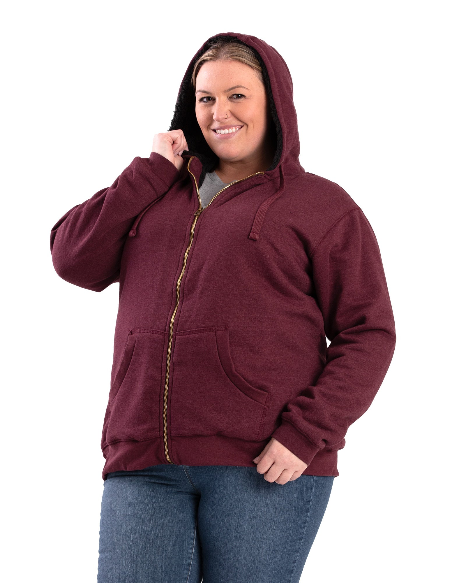 Full zip hooded sweatshirt women's new arrivals