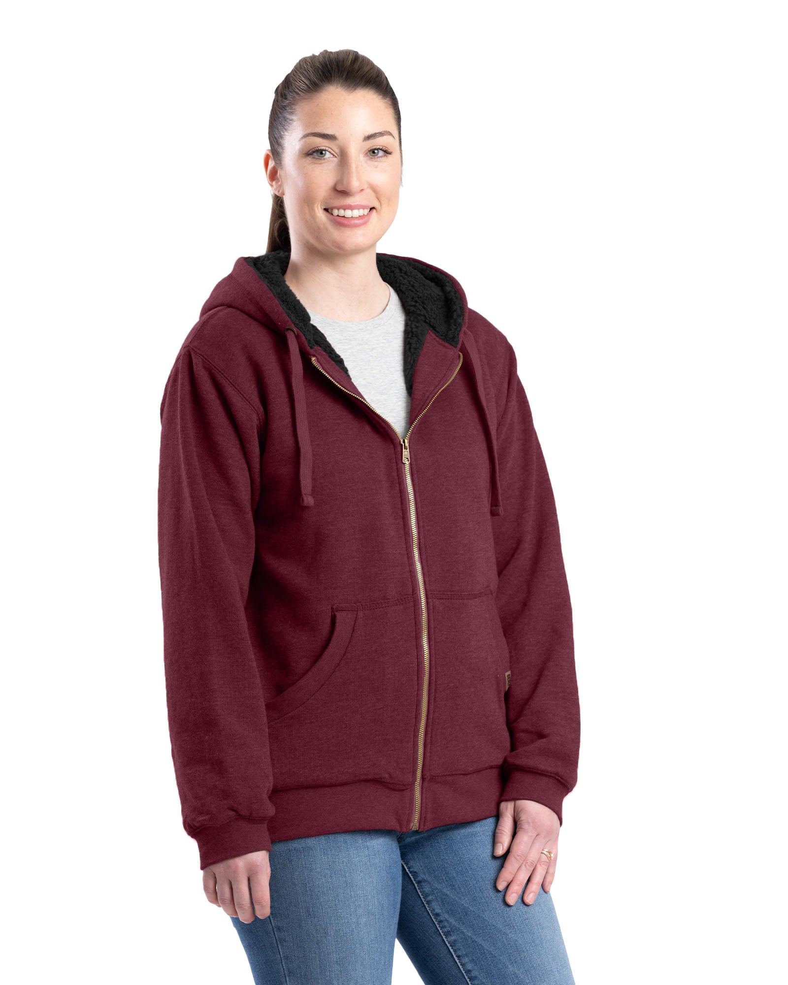 Hooded zip sweatshirt womens online