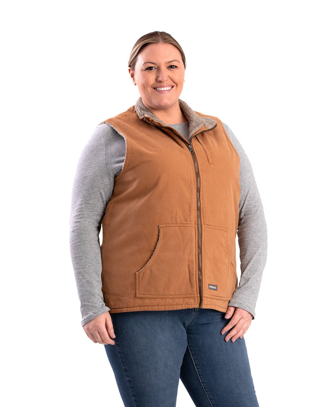 WV15BD Women's Sherpa-Lined Softstone Duck Vest