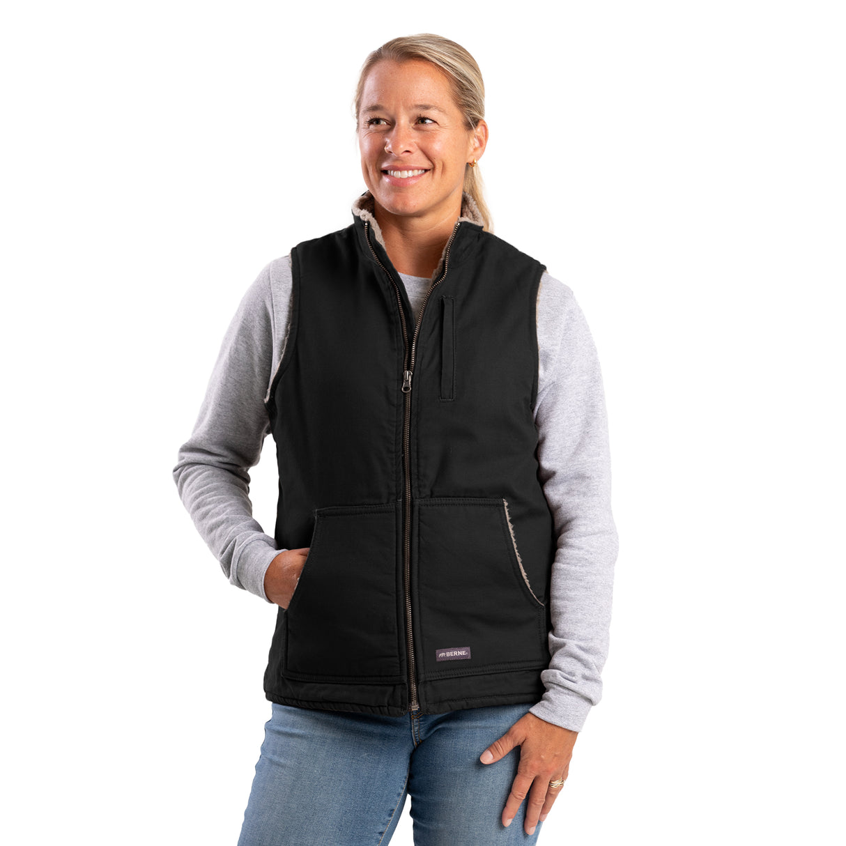 Women's Sherpa-Lined Softstone Duck Vest