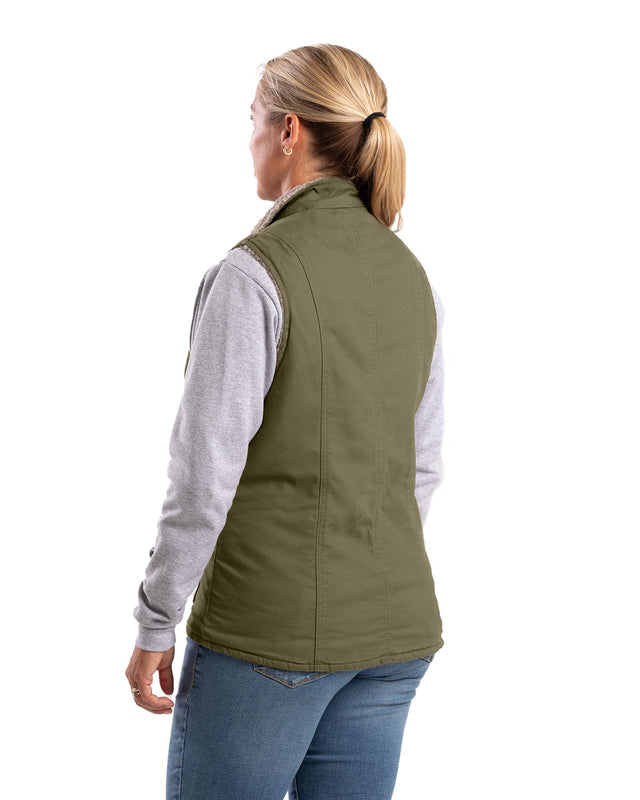 WV15CDG Women's Sherpa-Lined Softstone Duck Vest