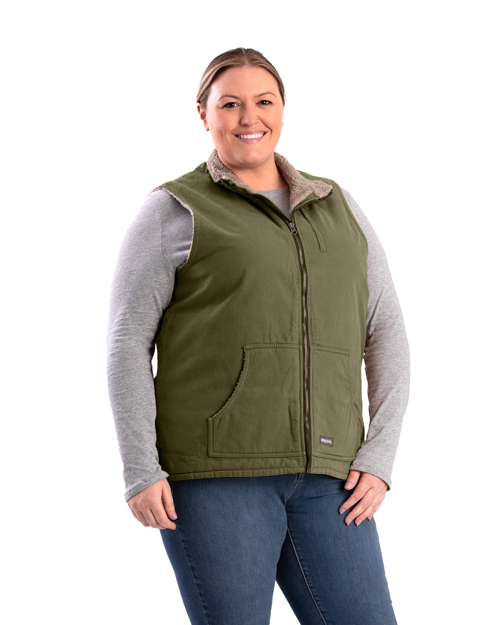 WV15CDG Women's Sherpa-Lined Softstone Duck Vest