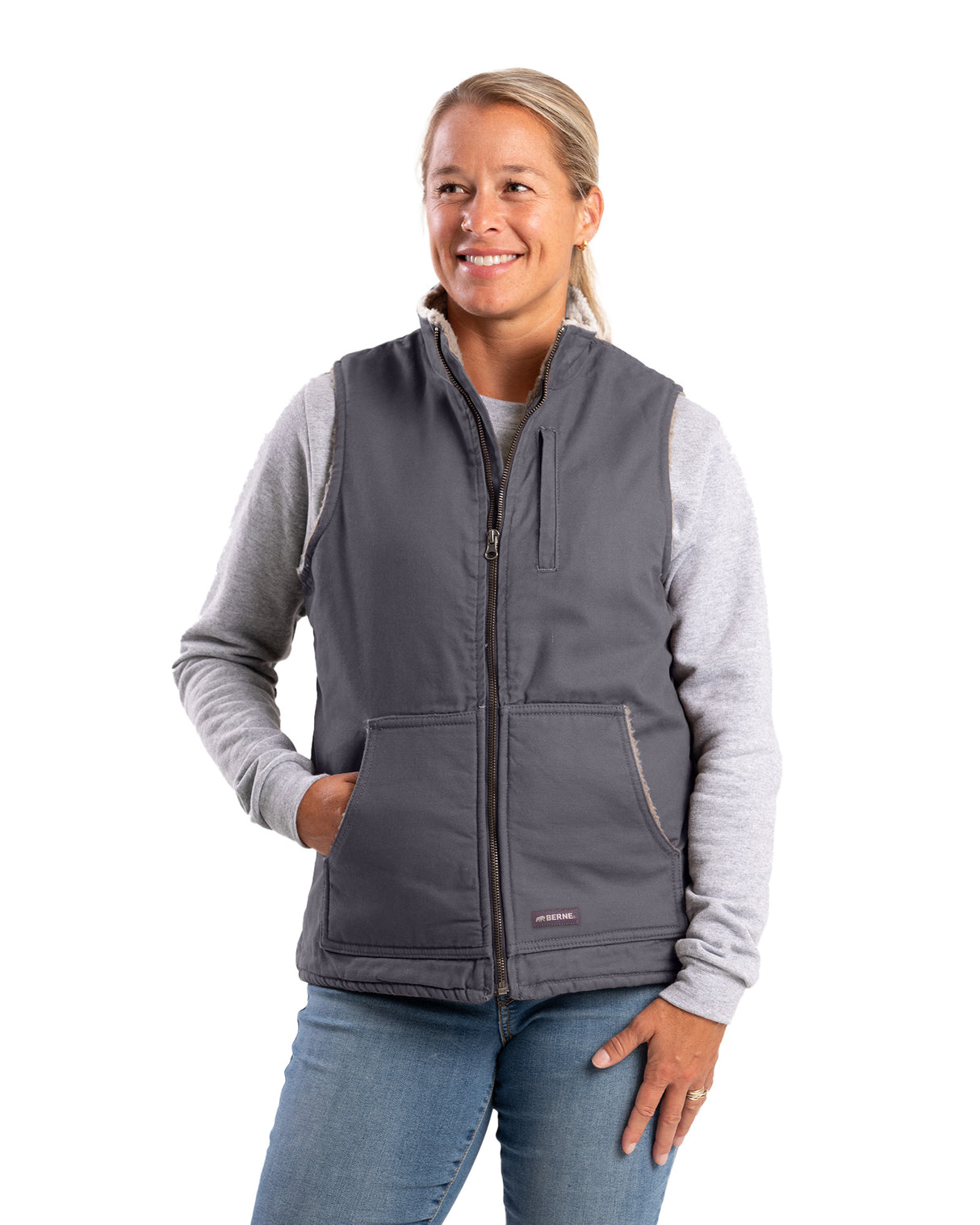 Women's Sherpa-Lined Softstone Duck Vest