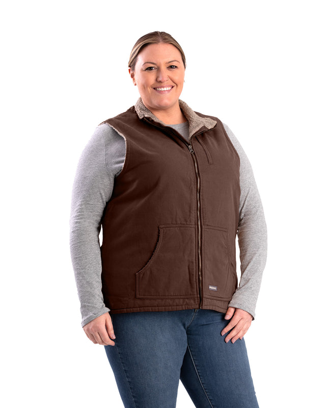 WV15TSN Women's Sherpa-Lined Softstone Duck Vest