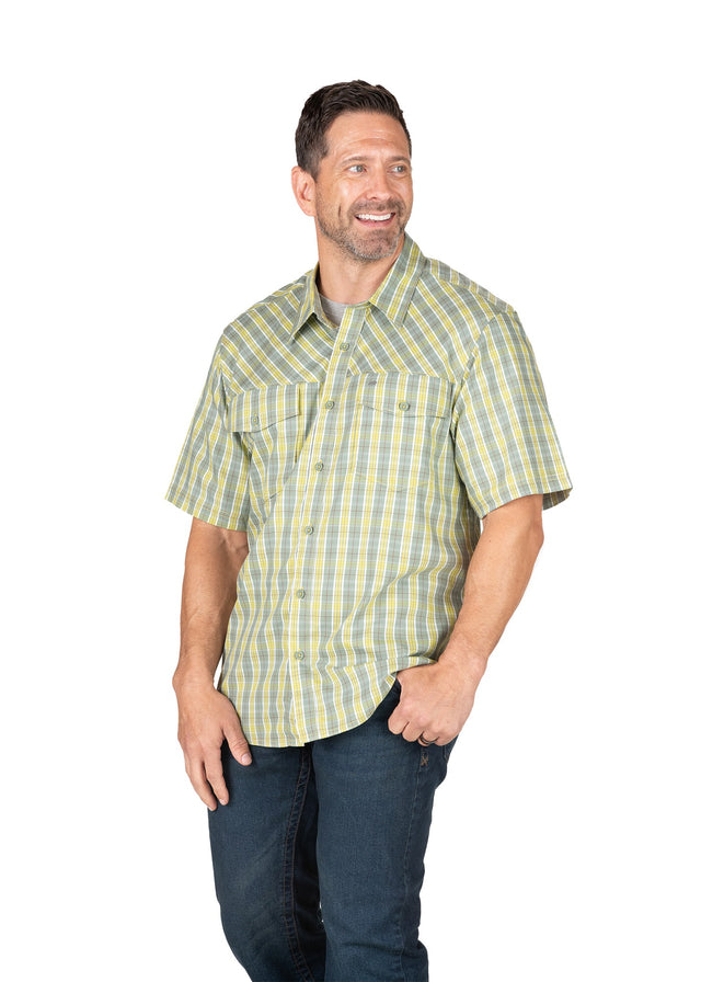 Flex UPF Button Down Plaid Short Sleeve Shirt