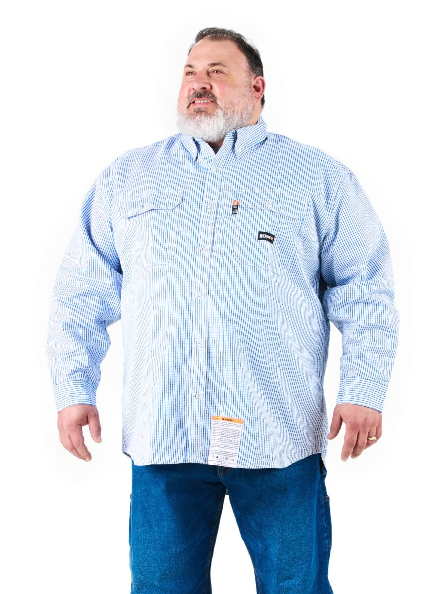 Flame Resistant Button Down Plaid Long Sleeve Work Shirt - Berne Apparel